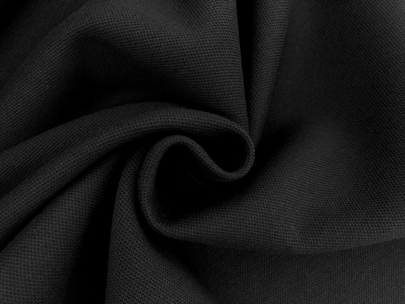 Japanese Cotton Blend Heavy Pique Knit in Black | B&J Fabrics